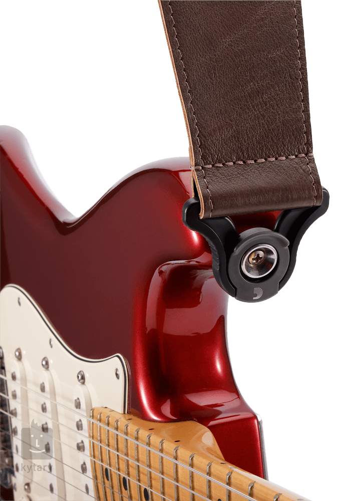 D'ADDARIO Comfort Leather Auto Lock Guitar Strap Brown Sangle de