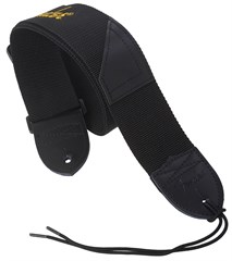 Fender 2" Black Poly Strap with Yellow Logo