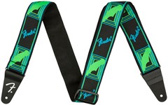 Fender Neon Monogram Strap Green/Blue