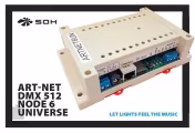 SOH Art-Net DMX 512 Node 6 Universe - DMX/Ethernet bővítőkártya