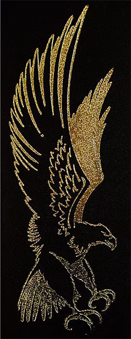 Perri's Leathers 106 Debossed Leather Gold Eagle - Gitár hevederek