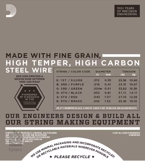 D'Addario EHR350 - Húrok elektromos gitárra