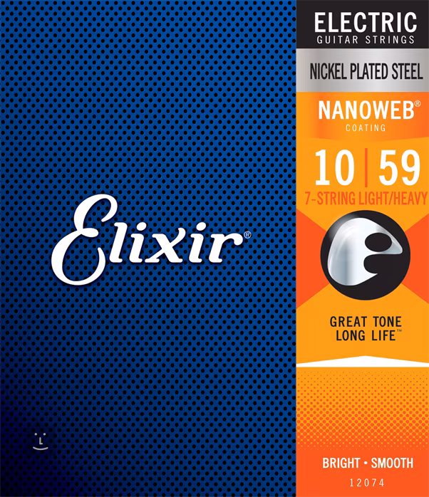 Elixir Nanoweb 7-String Light/Heavy - 7 húros elektromos gitár húrok