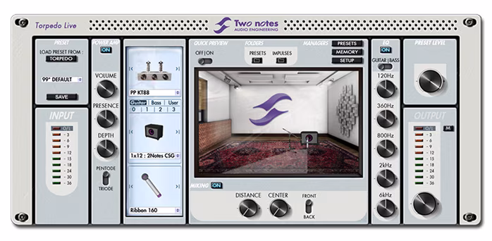 Two Notes Torpedo Live - Speaker Simulator, Újra aktiváló Load Box