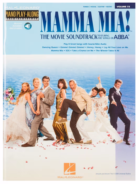 MS Piano Play-Along Volume 73: Mamma Mia! The Movie Soundtrack - Zongora kotta