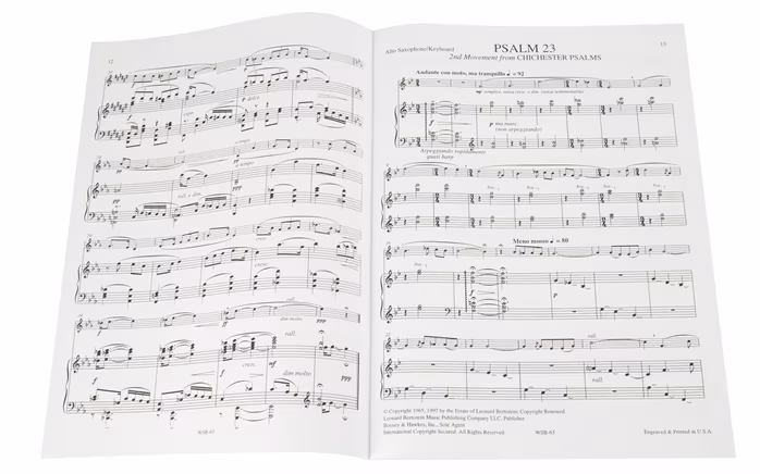 MS Leonard Bernstein for alto saxophone - Szaxofon kotta