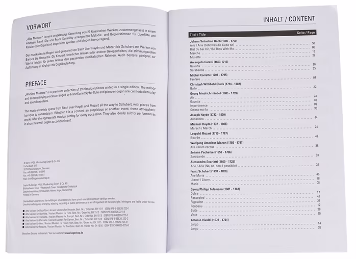 MS Ancient masters for flute and piano/organ - Fuvola kotta