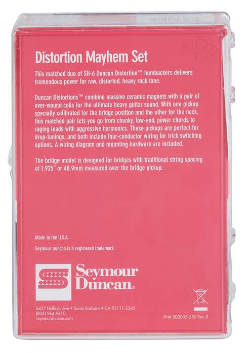 Seymour Duncan SH-6 Distortion Mayhem Set - Elektromos gitár hangszedő szett
