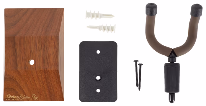 String-Swing Custom Shop Wall Mount Guitar Keeper Black Walnut - Gitár állvány