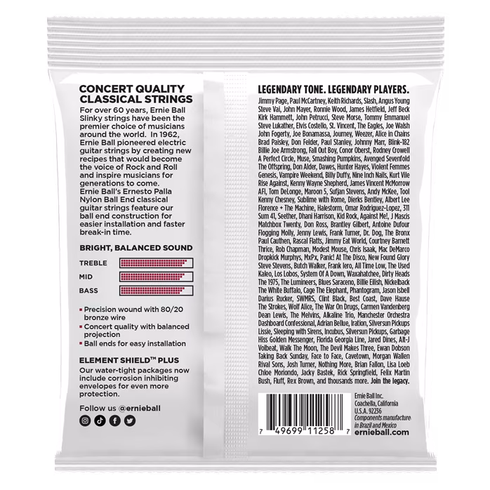 Ernie Ball 3409 Ernesto Palla Black & Gold Ball End 3 Pack - Nylon húrok klasszikus gitárra