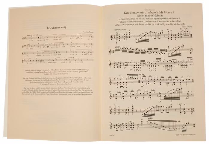 KN Kde domov můj - virtuózní variace na českou národní hymnu pro sólové housle - Hegedű kotta