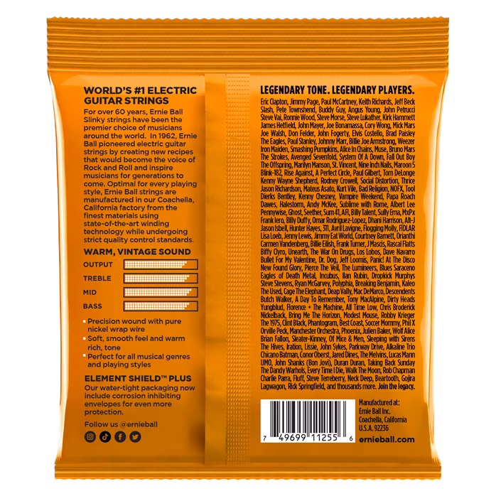 Ernie Ball 3252 Pure Nickel Hybrid Slinky 3-Pack - Húrok elektromos gitárra