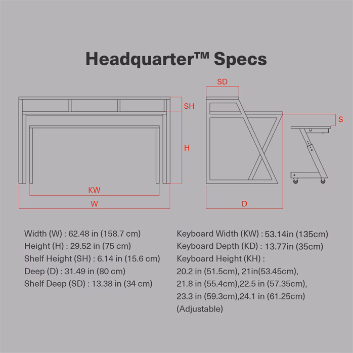 Wavebone Headquarter Recording Workstation + Z shaped KB desk WH - Stúdió íróasztal