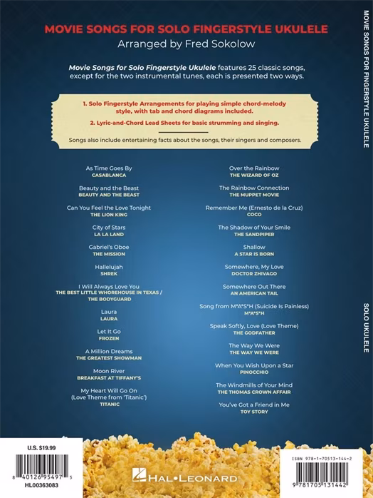 MS Movie Songs For Solo Fingerstyle Ukulele - Ukulelé kotta