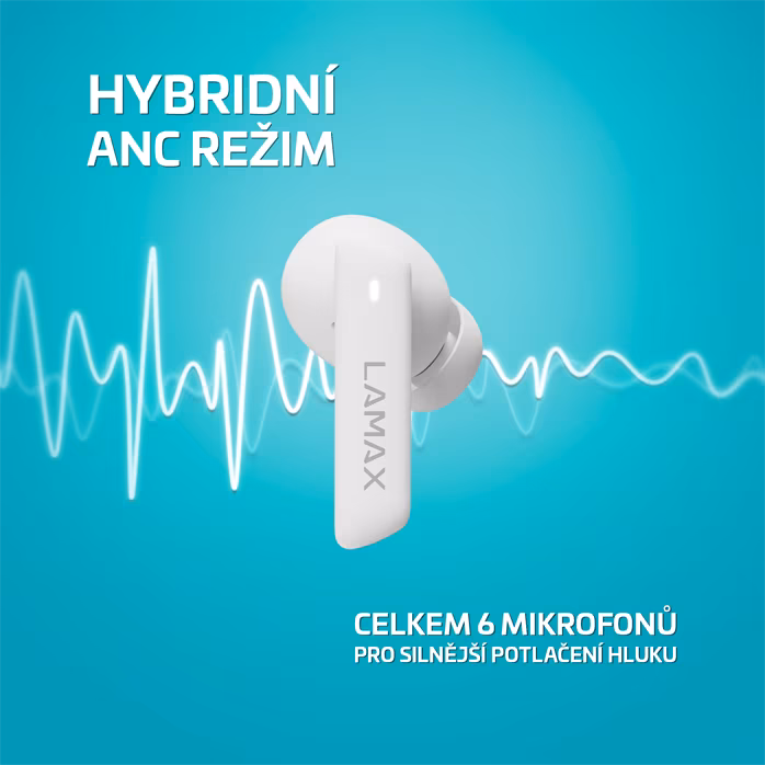 LAMAX Clips1 ANC White - Vezeték nélküli fülhallgató