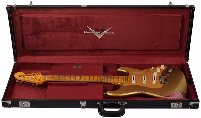 Fender Custom Shop 69 Stratocaster Heavy Relic Aztec Gold over Paisley - Elektromos gitár