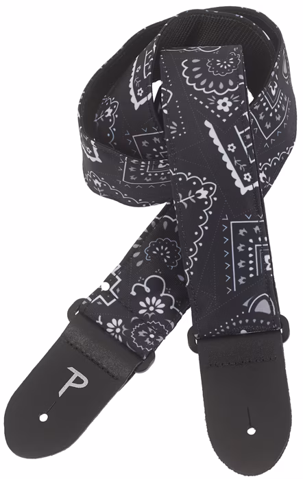 Perri's Leathers 7641 2" Design Fabric Strap Black Bandana - Gitár hevederek