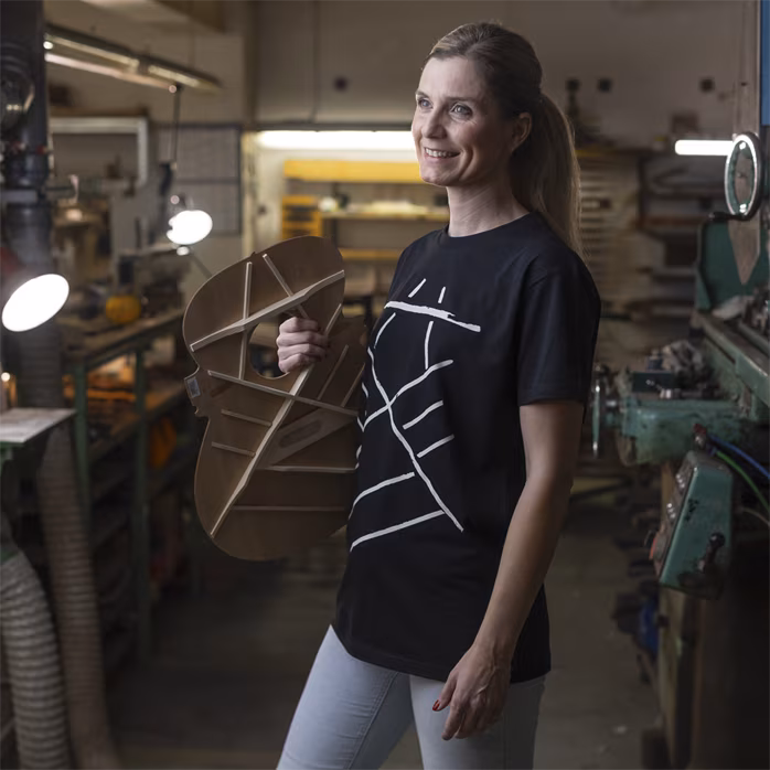 Furch Black T-shirt print bracing XL - Póló