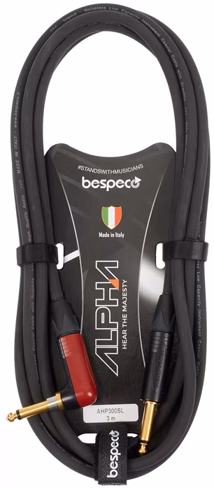Bespeco Alpha Instrument Cable Silent Neutrik Angled 3 m - Hangszer kábel