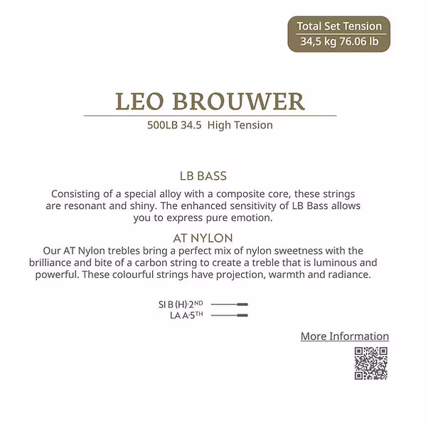 Knobloch LEO BROUWER High Tension 34.5 - Nylon húrok klasszikus gitárra