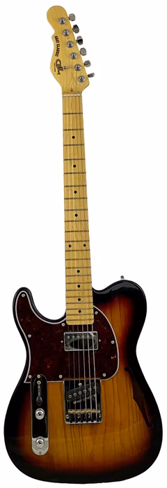 G&L Tribute ASAT Classic Bluesboy Semi-Hollow Lefty 3-Tone Sunburst MP - Balkezes elektromos gitár