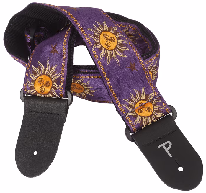 Perri's Leathers 7309 Jacquard Purple Suns - Gitár hevederek