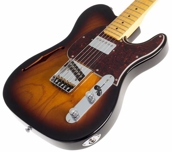 G&L Tribute ASAT Classic Bluesboy Semi-Hollow 3-Tone Sunburst RW - Elektromos gitár