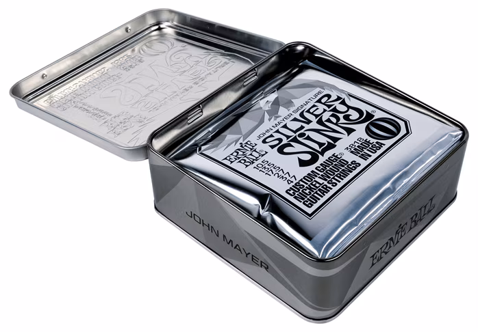 Ernie Ball John Mayer Silver Slinky 3-pack Tin - Húrok elektromos gitárra