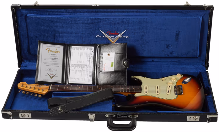 Fender Custom Shop 59 Stratocaster JRN Relic Super Faded Aged Chocolate 3 Tone Sunburst - Elektromos gitár