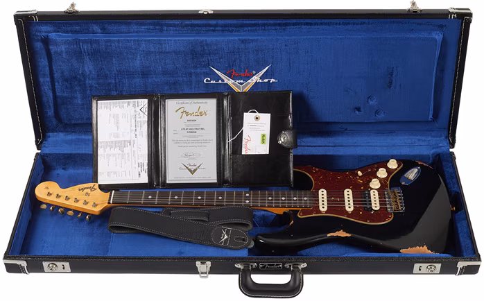 Fender Custom Shop 67 HSS Stratocaster Relic Aged Black - Elektromos gitár