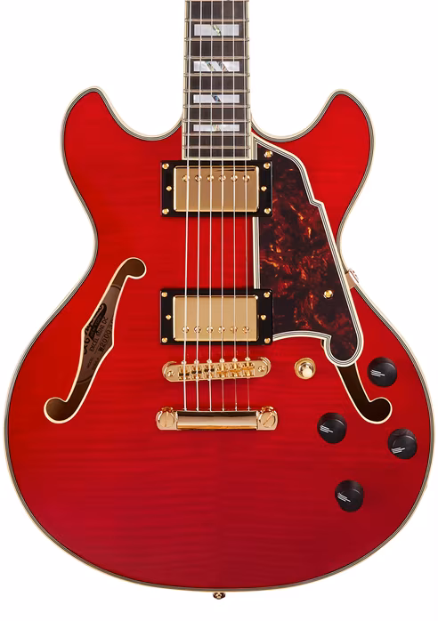 D'Angelico Excel Mini DC Trans Cherry - Szemiakusztikus gitár