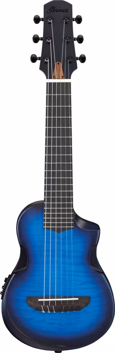 Ibanez AUP10FMNE Transparent Blue Sunburst - Elektroakusztikus gitár ukulelé
