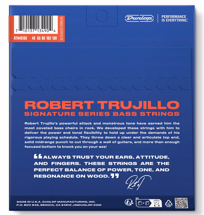 Dunlop Robert Trujillo Nickel Wound Bass Strings 45-130 5-String - 5 húros basszusgitár húrok