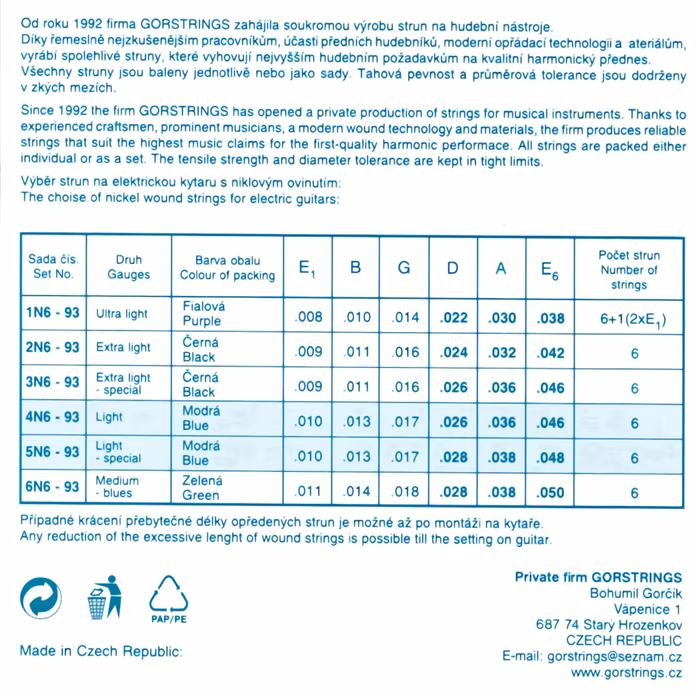 Gorstrings Gor 4N693 1046 - Húrok elektromos gitárra