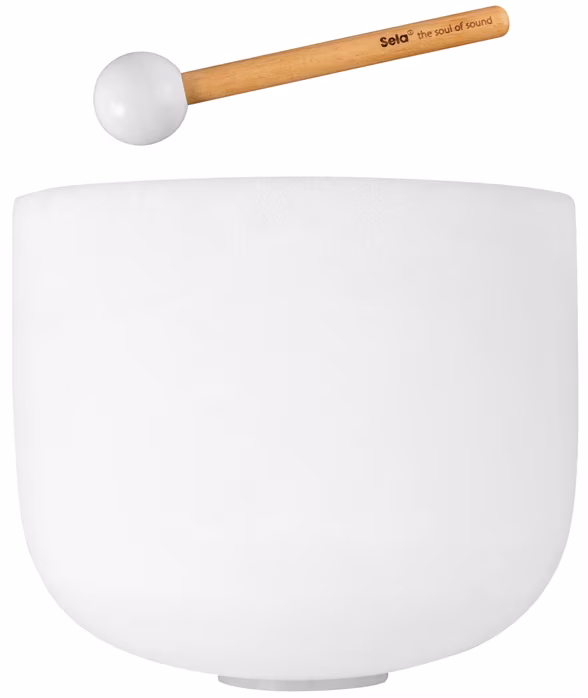 Sela 13" Crystal Singing Bowl Frosted D - 440 Hz - Tibeti éneklő tál