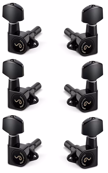 Schaller M6 135 3 left + 3 right Black - Gitár mechanika