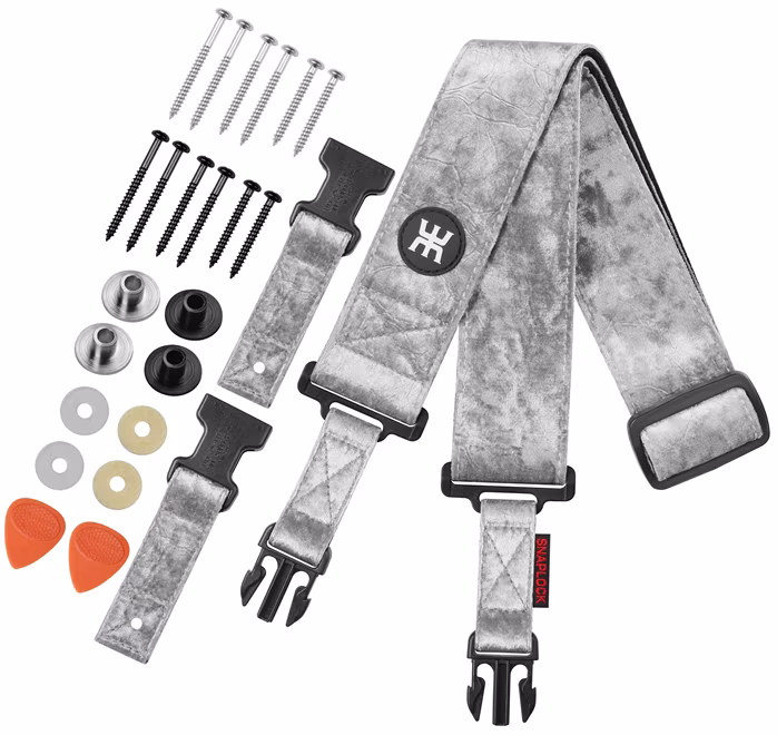 Amumu SNAPLOCK PRO Velvet Silver - Gitár hevederek