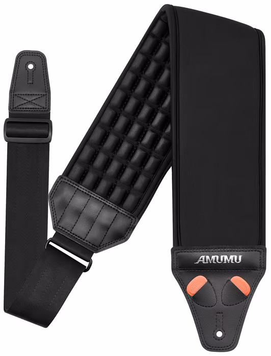 Amumu AirCell Bass Strap Black Standard Spandex Top - Gitár hevederek