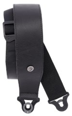 D'Addario Comfort Leather Auto Lock Guitar Strap Black