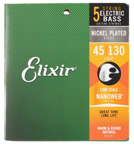 ELIXIR 14202 Light, Long Scale Cordes pour basse a cinq cordes