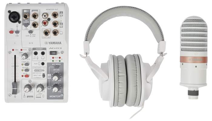 YAMAHA AG03 MK2 WH LSPK Home Recording Package | Kytary.ie