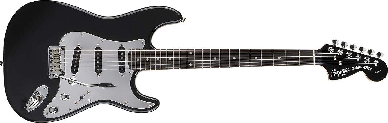 FENDER SQUIER Standard Stratocaster Black and Chrome Electric