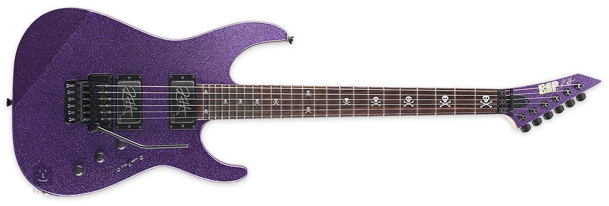 purple and white guitar