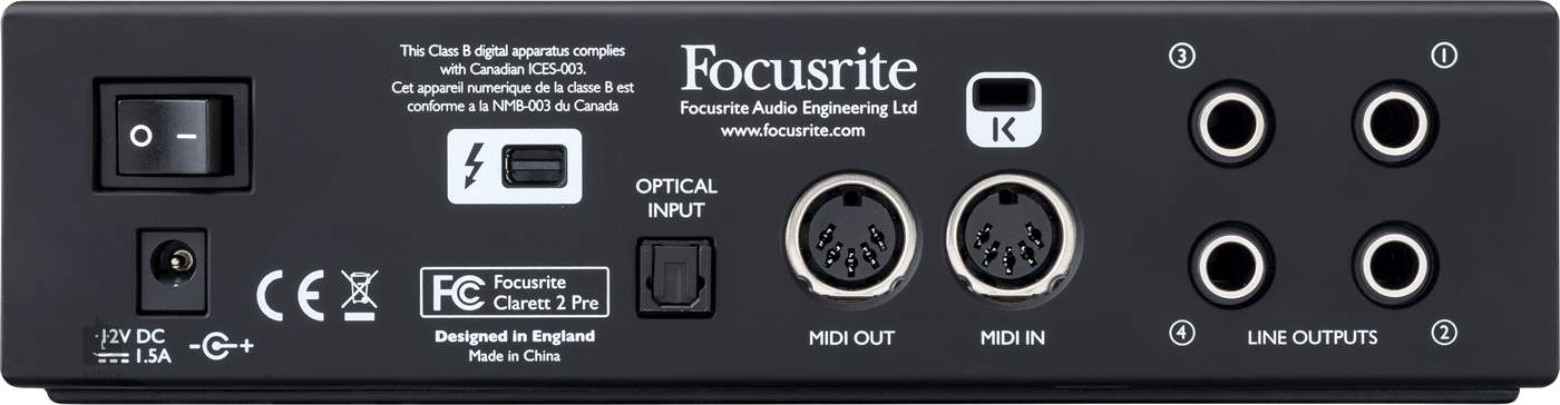 FOCUSRITE Clarett 2 Pre Thunderbolt Audio Interface | Kytary.ie