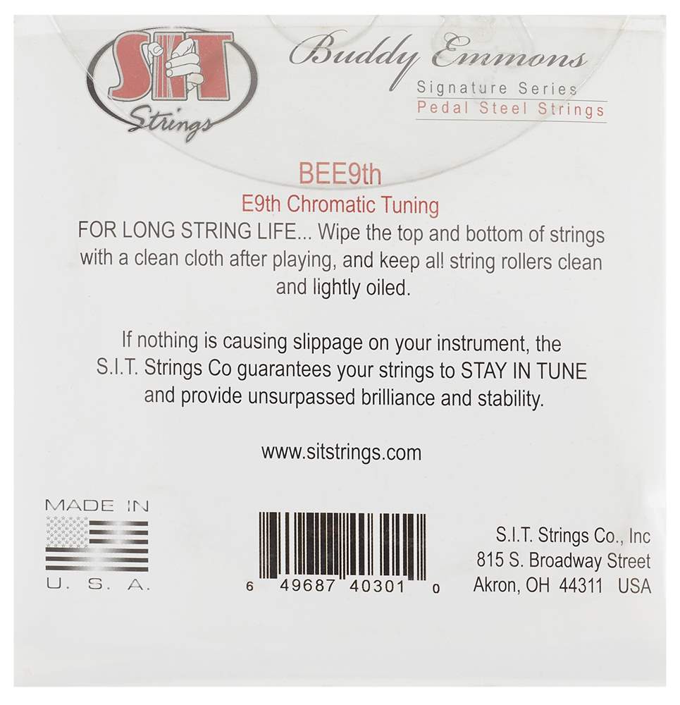 SIT BE E 9th Chromatic Pedal Steel Strings for Steel Guitar