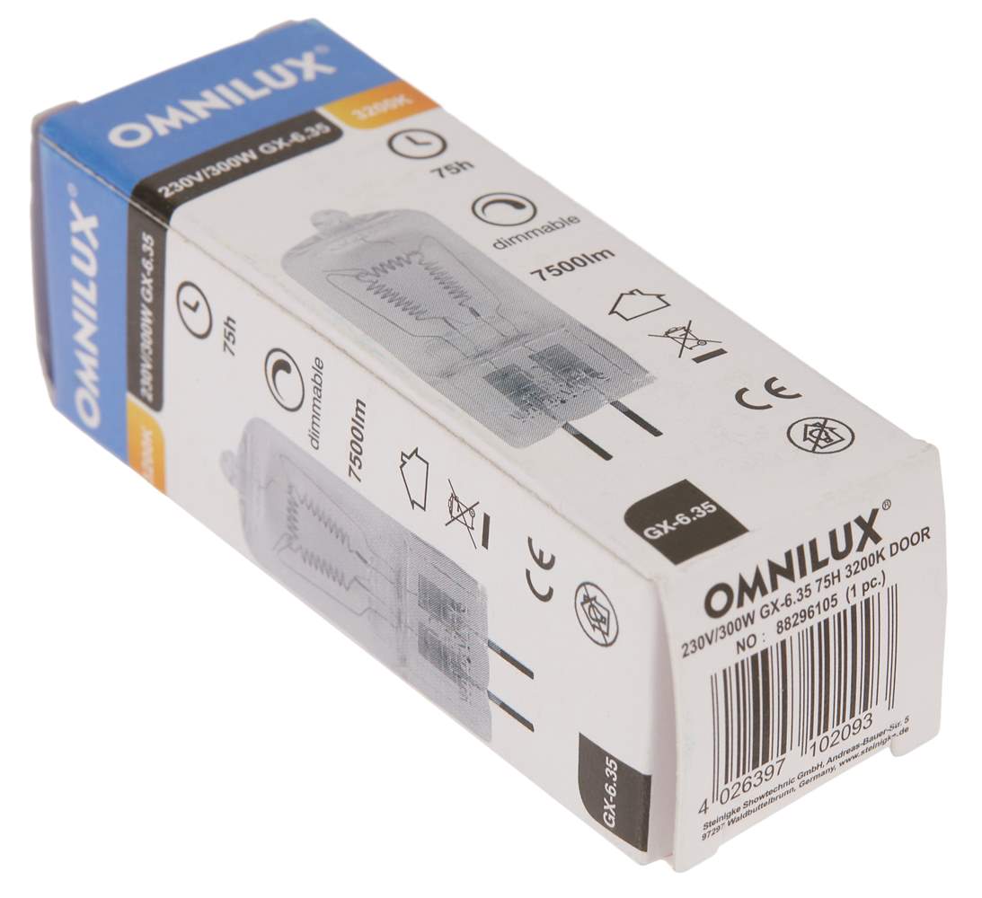 OMNILUX 230V/300W GX-6,35 75h 3200K 
