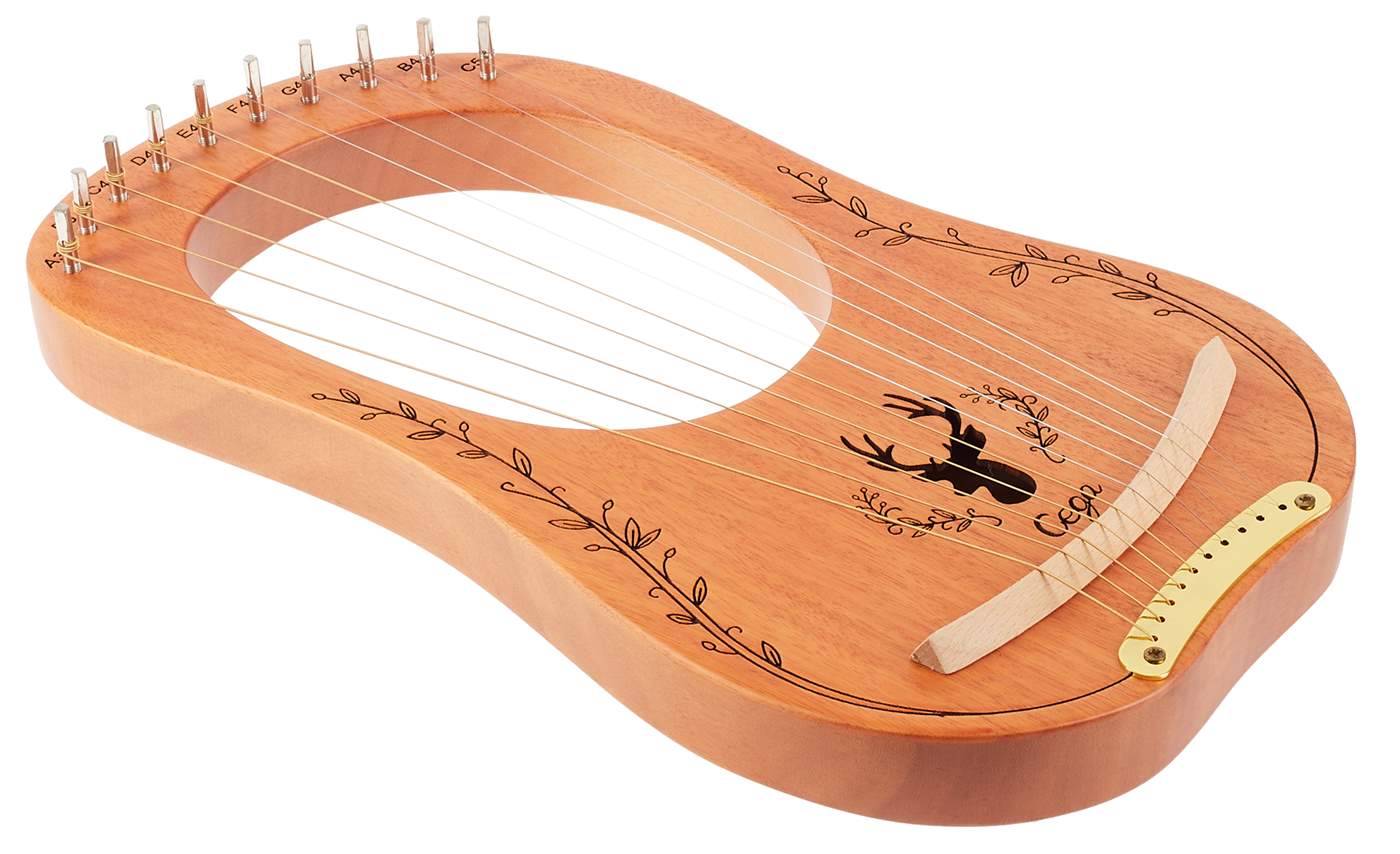 CEGA Lyre Harp 10 Strings Natural Lyre Kytary.ie