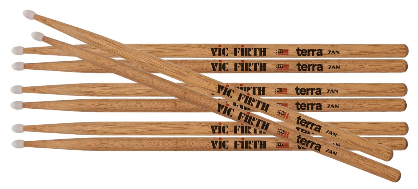 Vic Firth American Classic 7ATN Terra Series Drumsticks, Nylon Tip