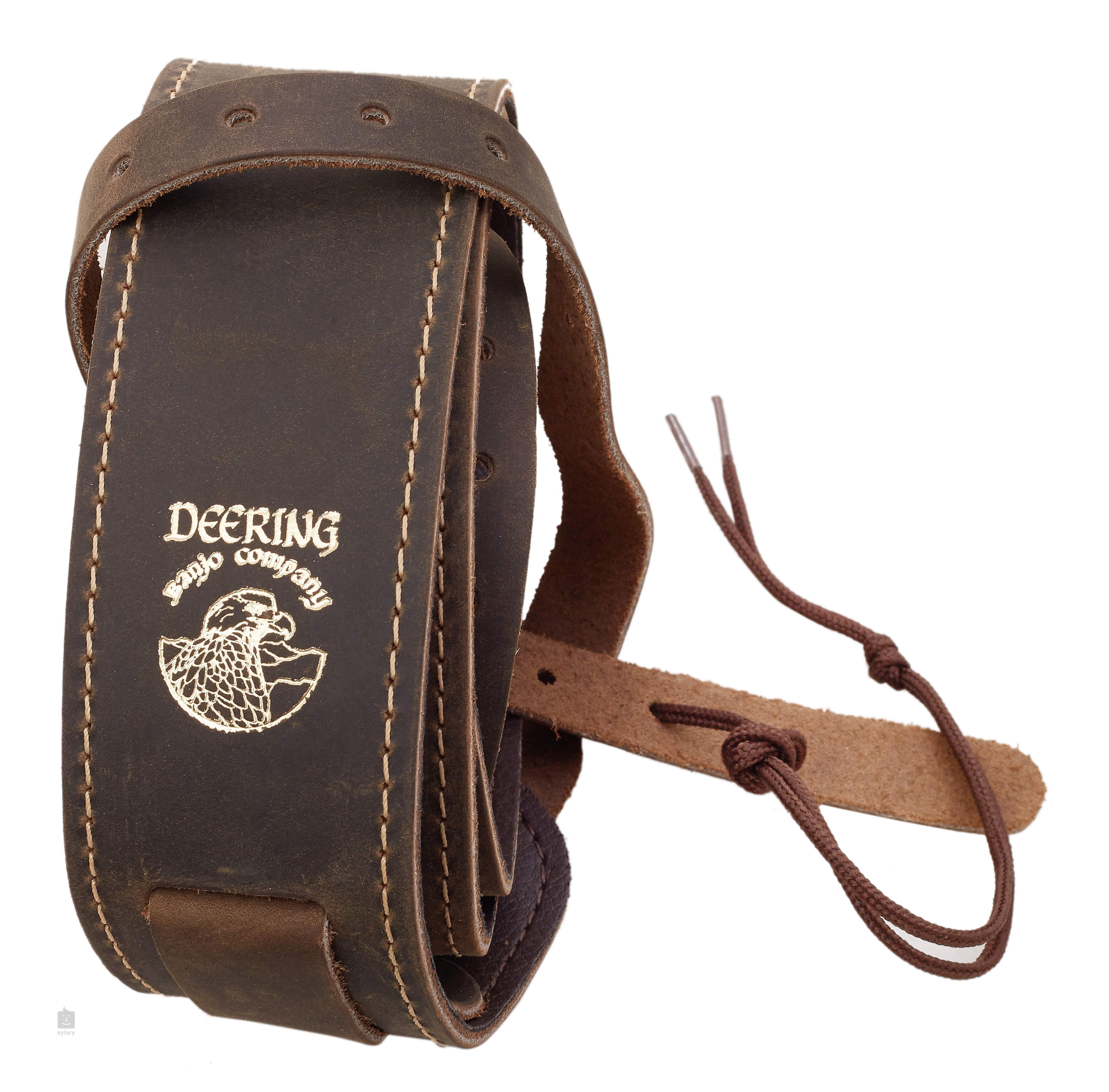 DEERING Stitched Leather Cradle Strap Banjo Strap