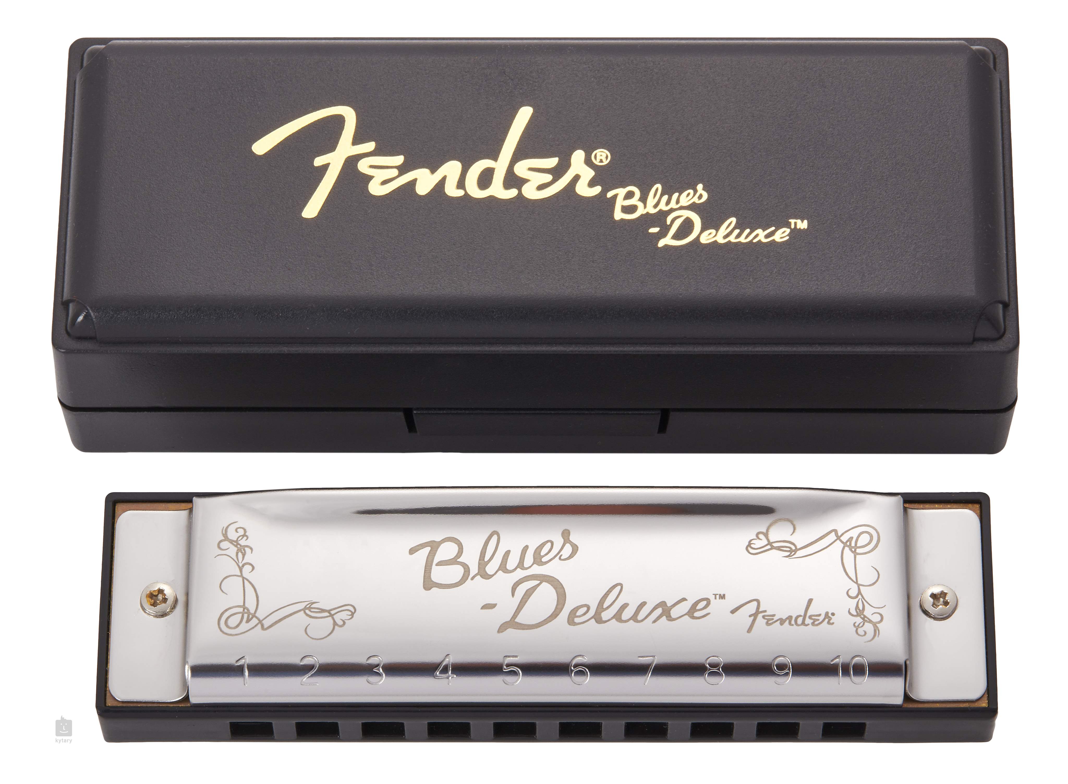 Key of A with Case Fender Blues Deville 10 Hole Major Diatonic Harmonica 